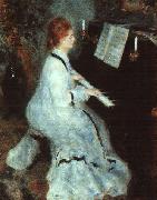 Pierre Renoir Lady at Piano oil painting reproduction